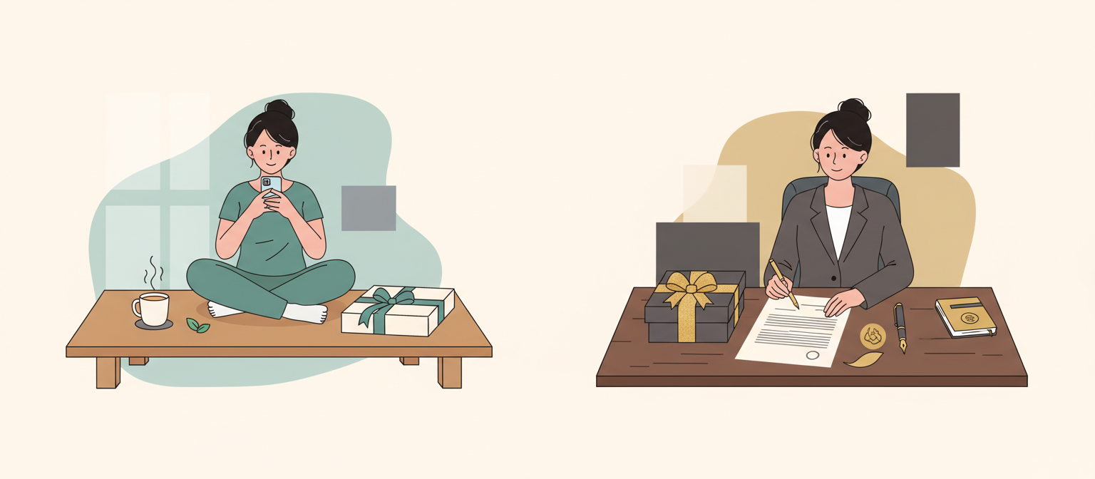 無償ギフティングと有償ギフティングの違いを示す図解