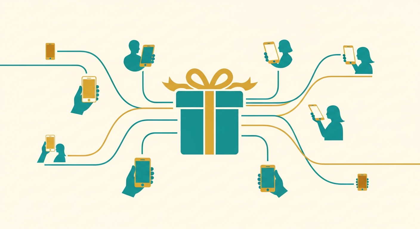 ギフティング戦略の全体像と施策の流れを示したイメージ