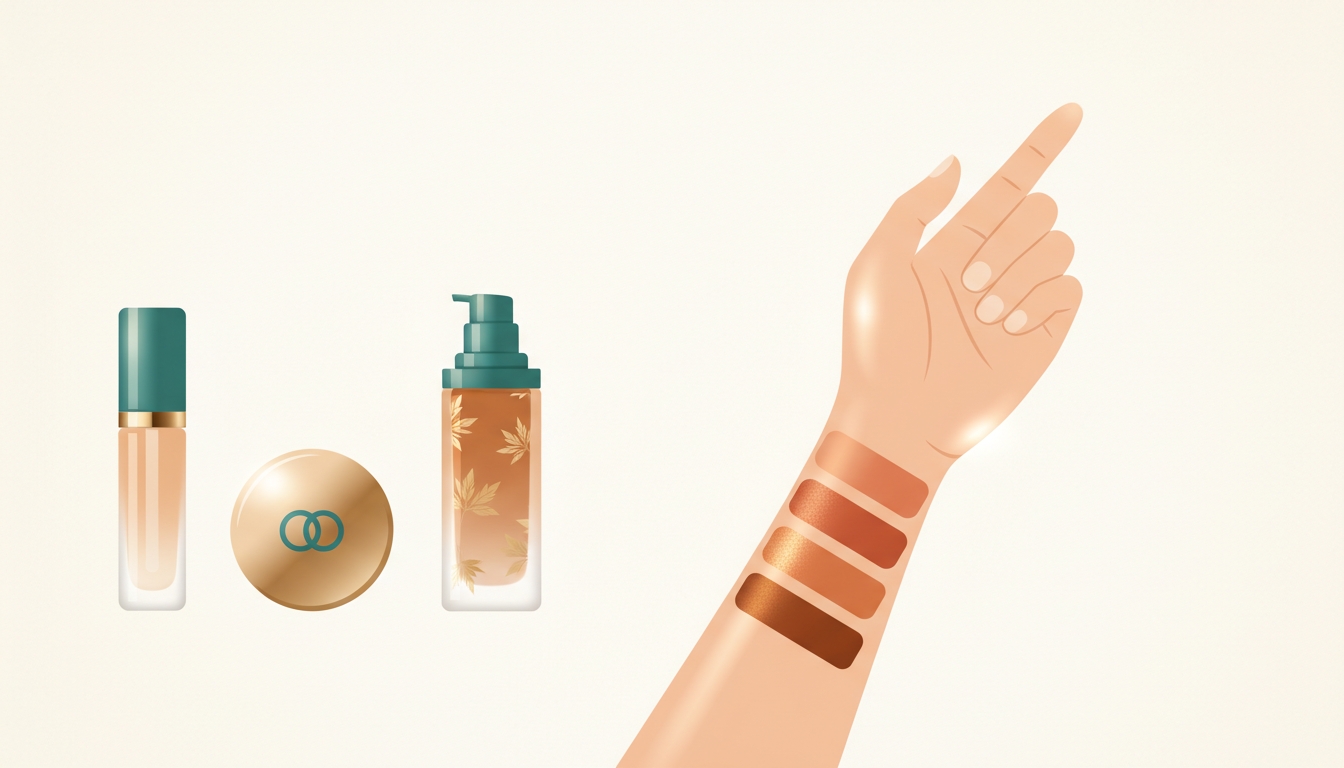 コスメのスウォッチ撮影シーンとSNS投稿画像