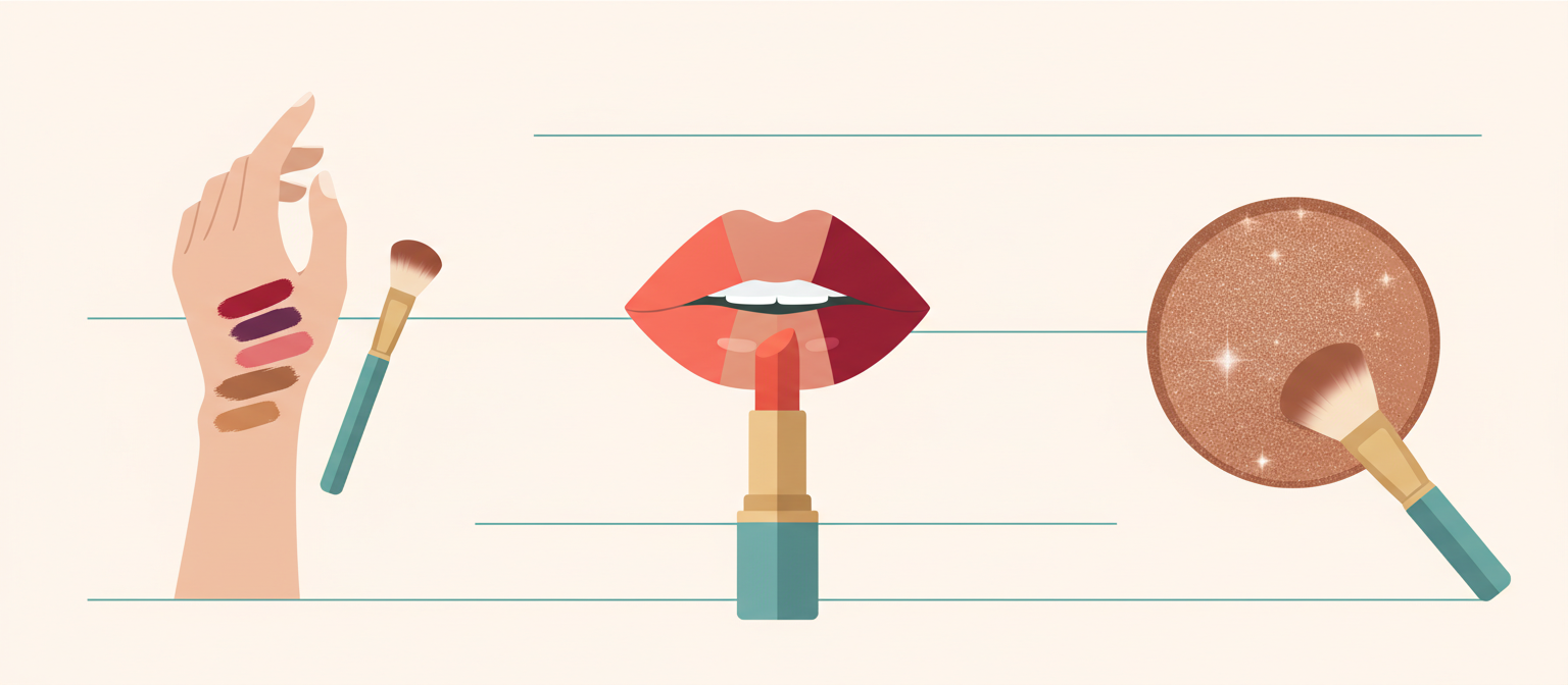 コスメのスウォッチ撮影テクニック例