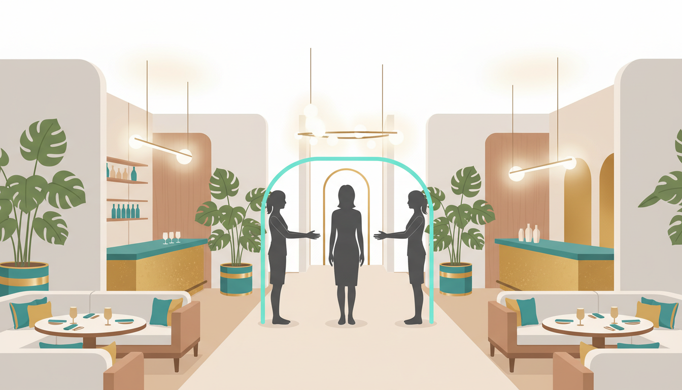 店舗にインフルエンサーを招待し、施術や食事を楽しむシーンのイメージ画像
