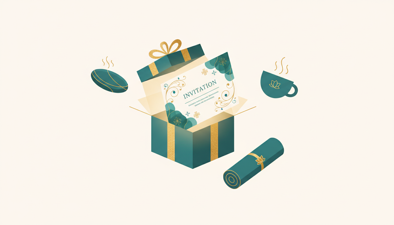 無形商材のギフティング:招待状やギフトボックスなどを使った可視化のイメージ