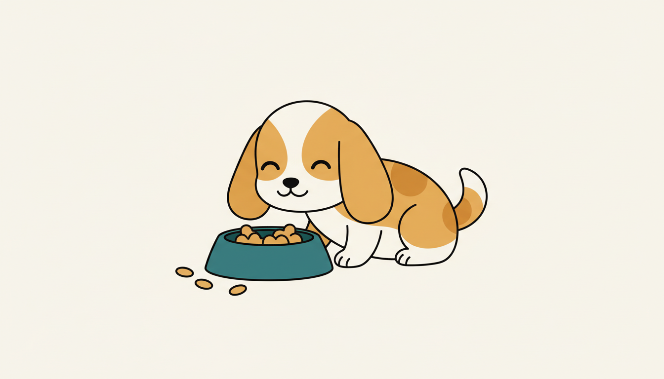 ペットが食べ物を喜んで食べている様子のアップ