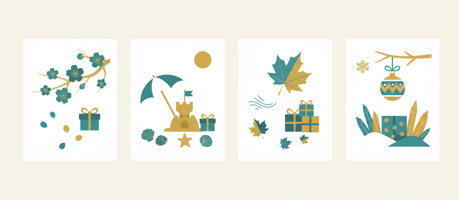 季節ごとの商品展開と対応するインフルエンサー活動のイメージ