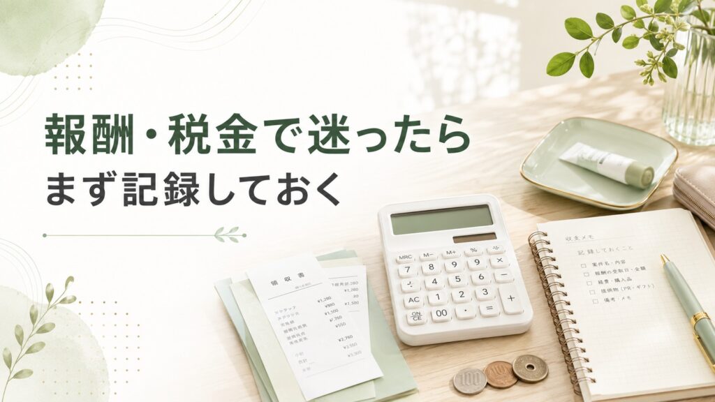 報酬・税金で迷ったらまず記録しておく