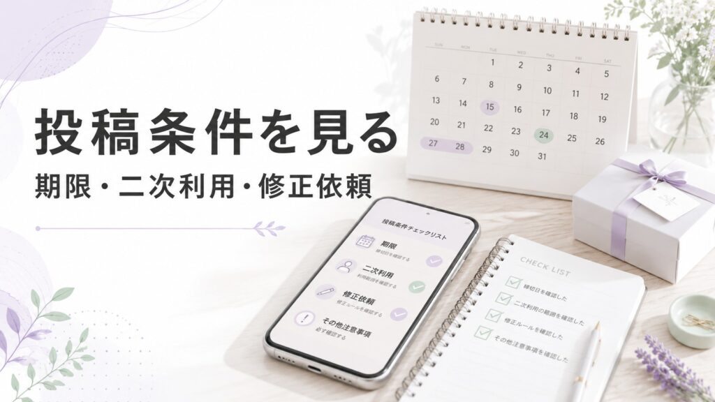 投稿条件の確認ポイント